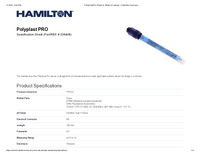 Thumbnail of document Polyplast Pro Polymer Filled p H sensor Hamilton Company 20367